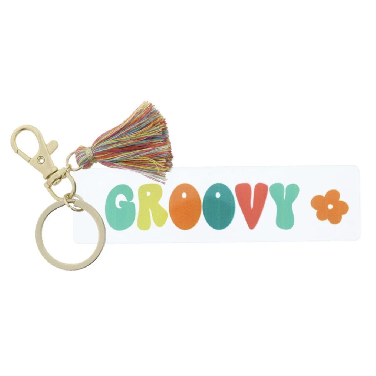 Groovy Clear Acrylic Tassel Keychain
