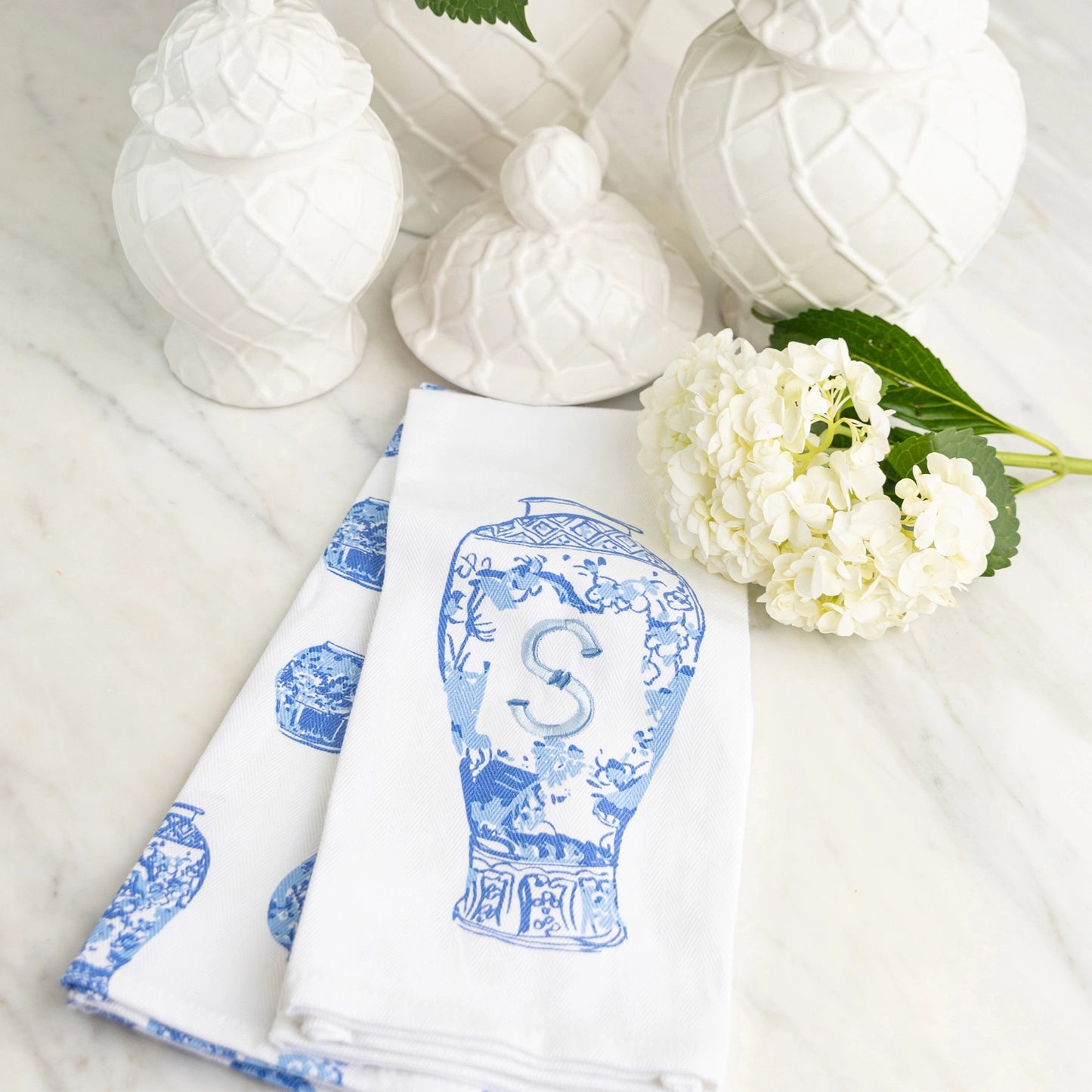 Initial Kitchen Towel Ginger Jars