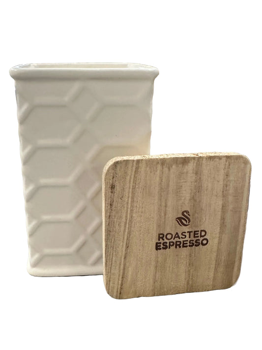 Roasted Espresso, White Collection Square