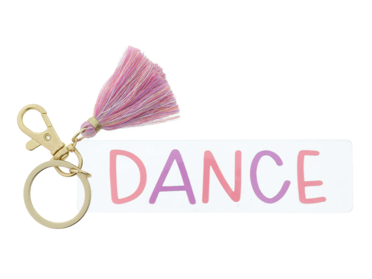 Dance Clear Acrylic Tassel Keychain