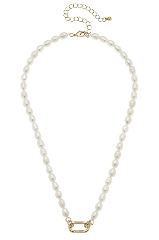Piper Pearl Charm Necklace Base in Ivory