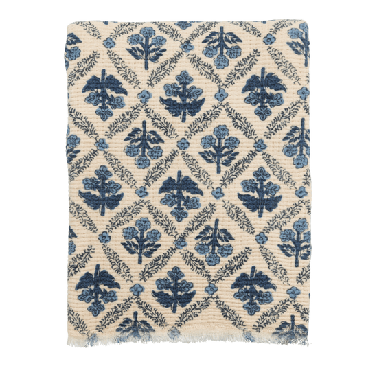 Blue Flower Pattern Blanket