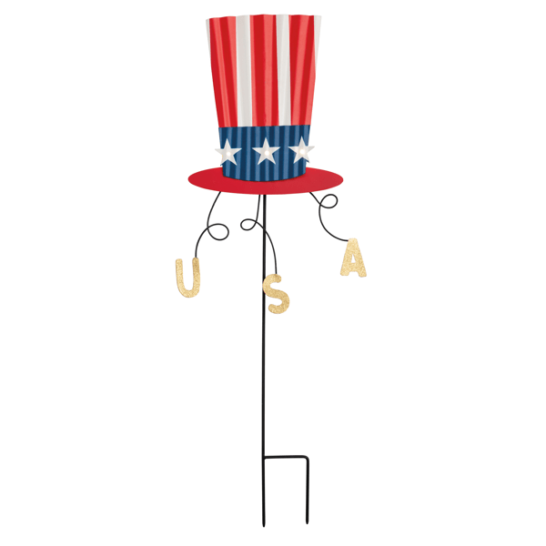 Patriotic Hat Light Up Yard Stake