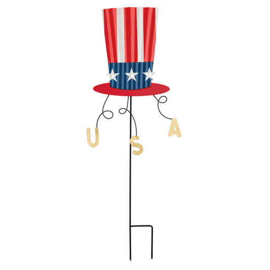 Patriotic Hat Light Up Yard Stake