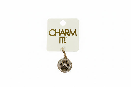 Gold Swivel Leopard Paw Print Charm