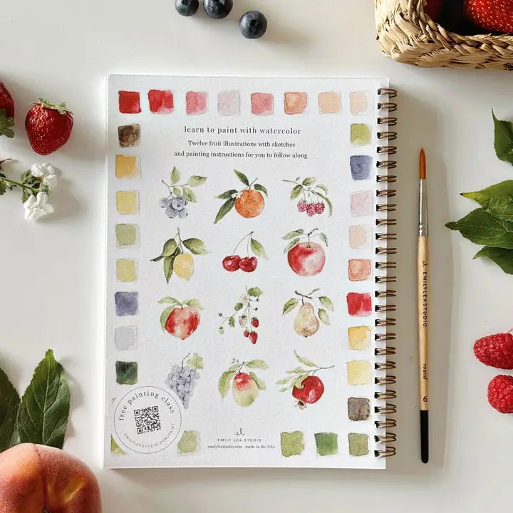 Watercolor Workbook w/ Paint Set, Fruit