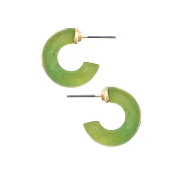 Dylan Double Hoop Earrings in Green