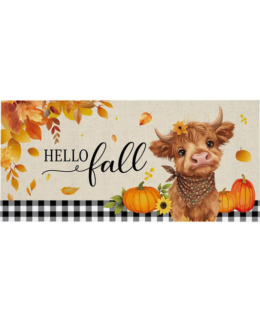 Frankie The Fall Highland Cow Switch Mat