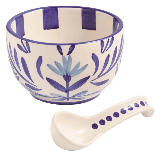 Blue Floral Salsa Tidbit Set