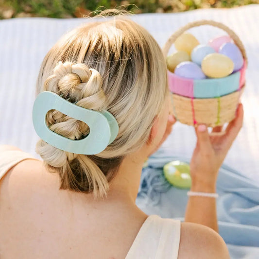 Dew Drop Flat Round Hair Clip Large