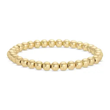 6mm Stretch Beaded Bracelet, Gold
