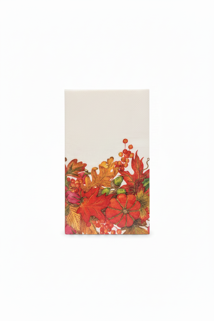 Harvest Garland White Guest Towel Napkins