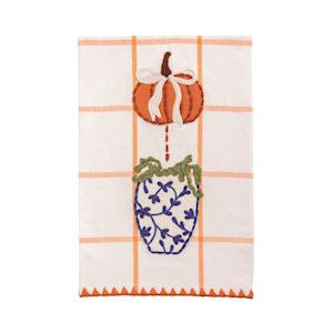 Orange Applique Topiary Towel