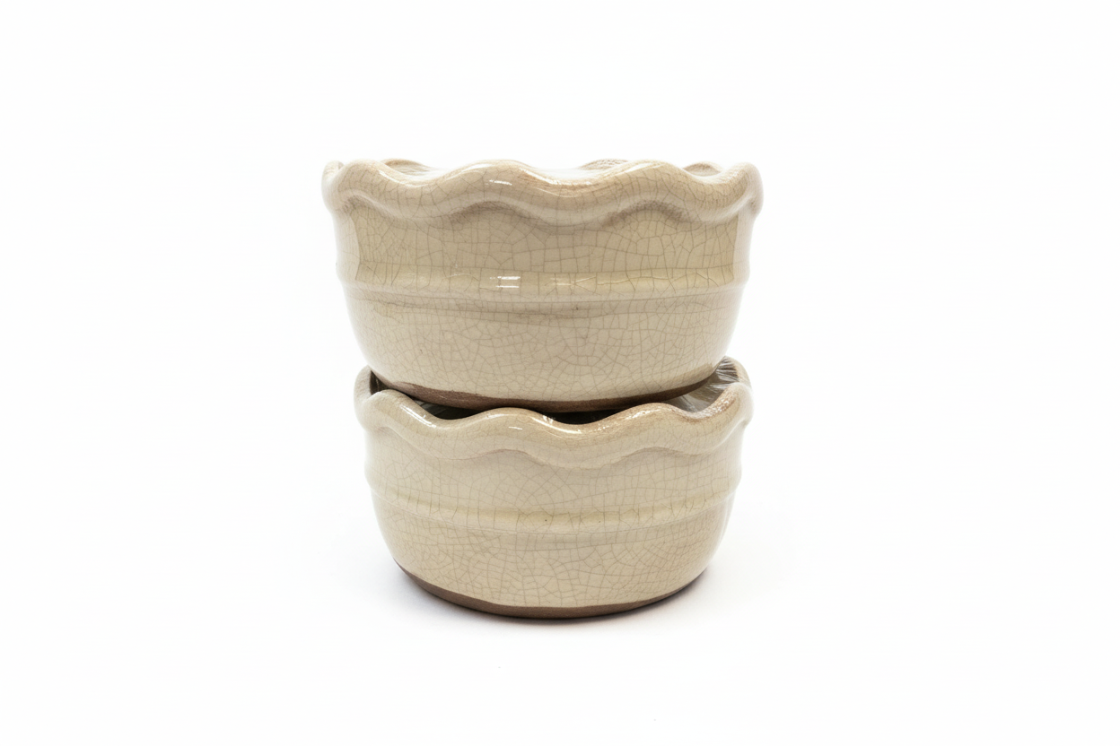 Roasted Espresso, Ruffled Bowl