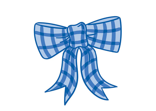 Big Attachment Bow Blue Gingham