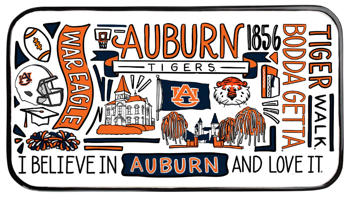 Auburn Collage Trinket Tray with auburn university symbols