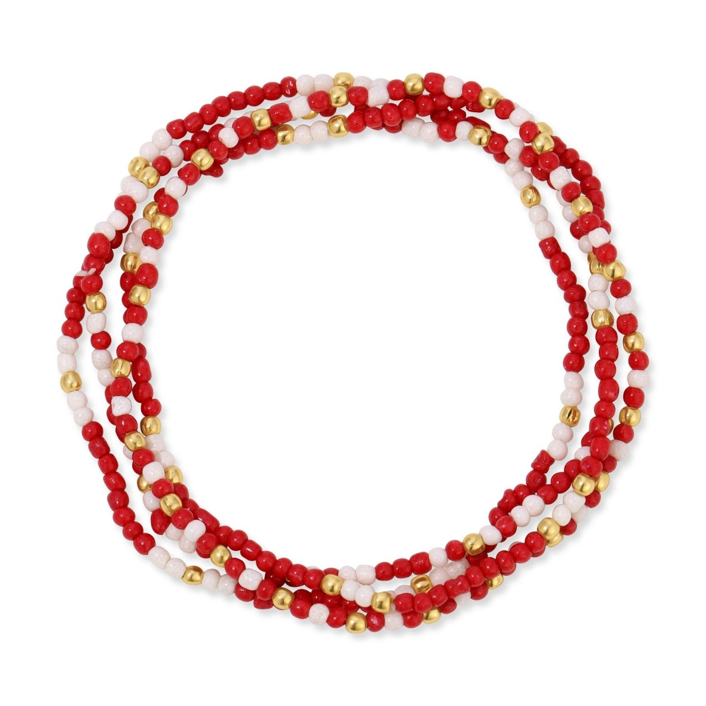 Game Day Beaded Bracelet, Crimson+White
