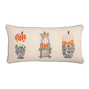 Lumbar Pumpkin Applique Pillow
