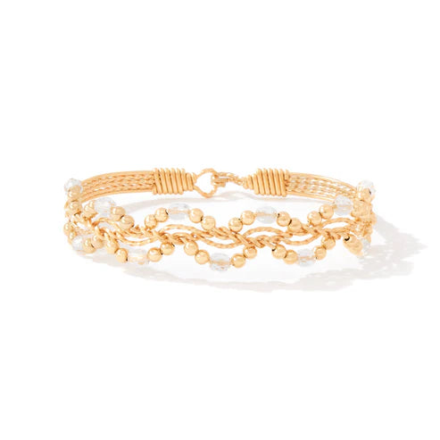 Forget Me Not Bracelet Gold - White Topaz