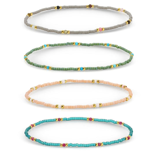 Stone Accented Myuki Stretch Bracelet, Assorted