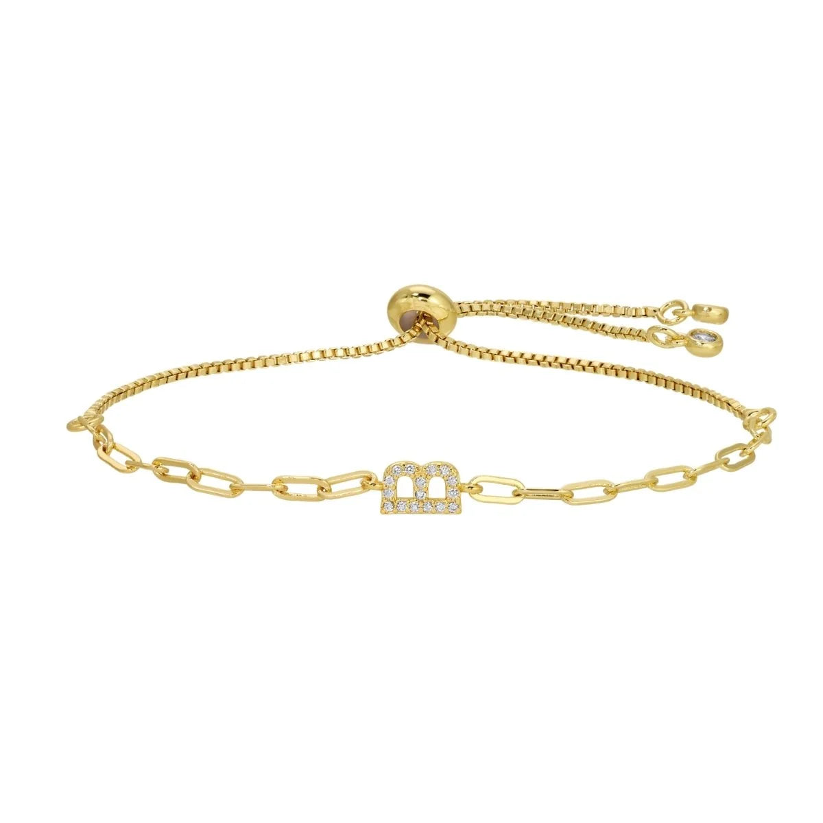 Pave Initial Pulley Bracelet