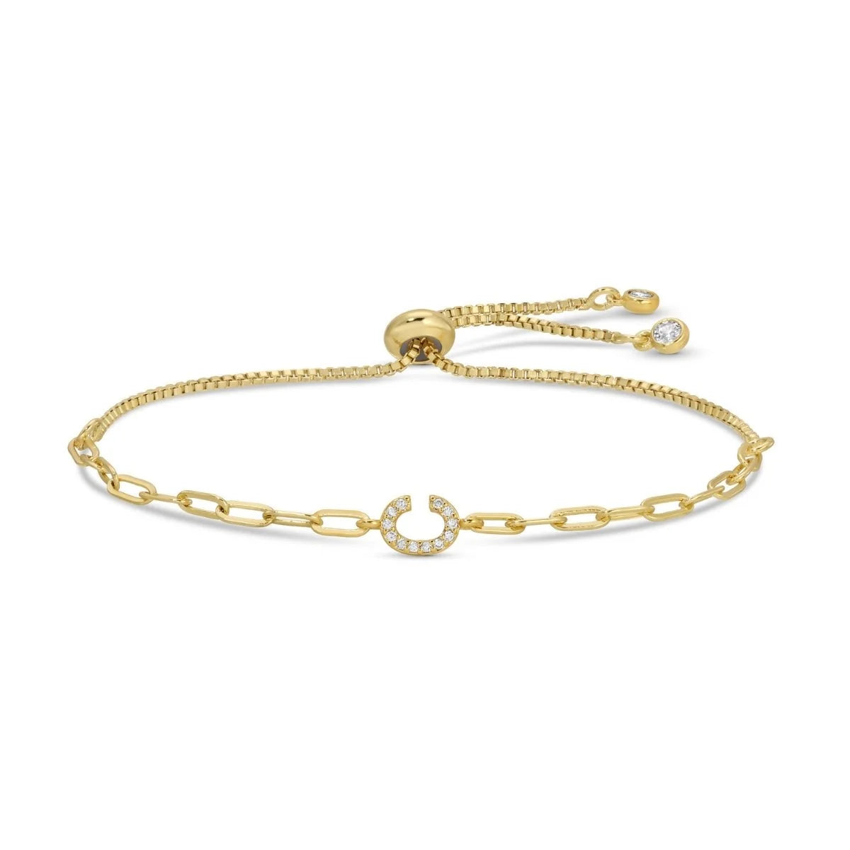 Pave Initial Pulley Bracelet
