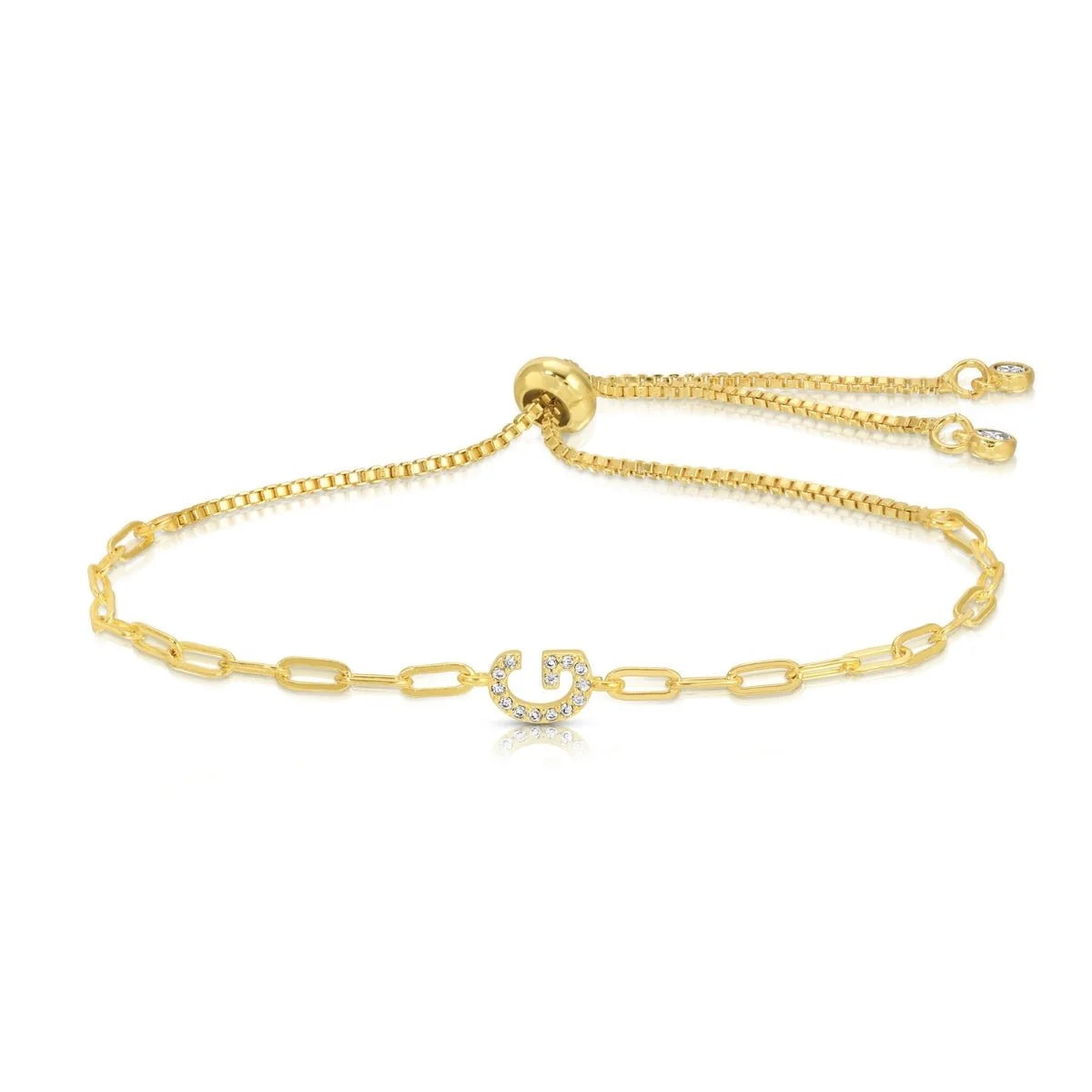 Pave Initial Pulley Bracelet