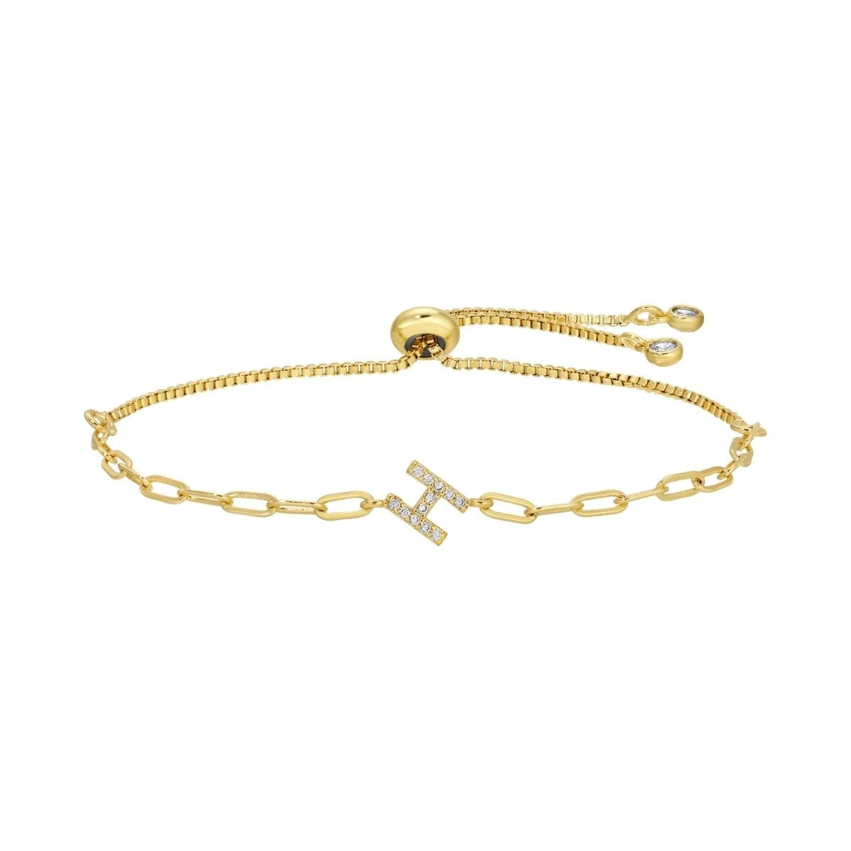 Pave Initial Pulley Bracelet