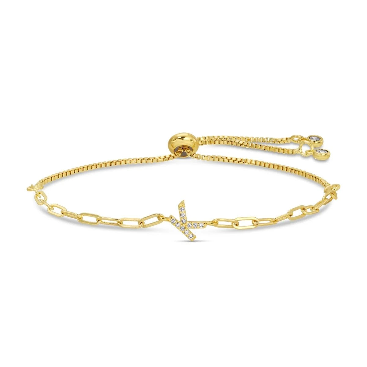 Pave Initial Pulley Bracelet