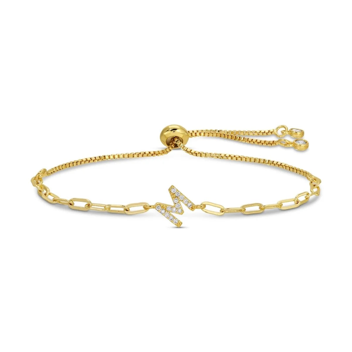 Pave Initial Pulley Bracelet