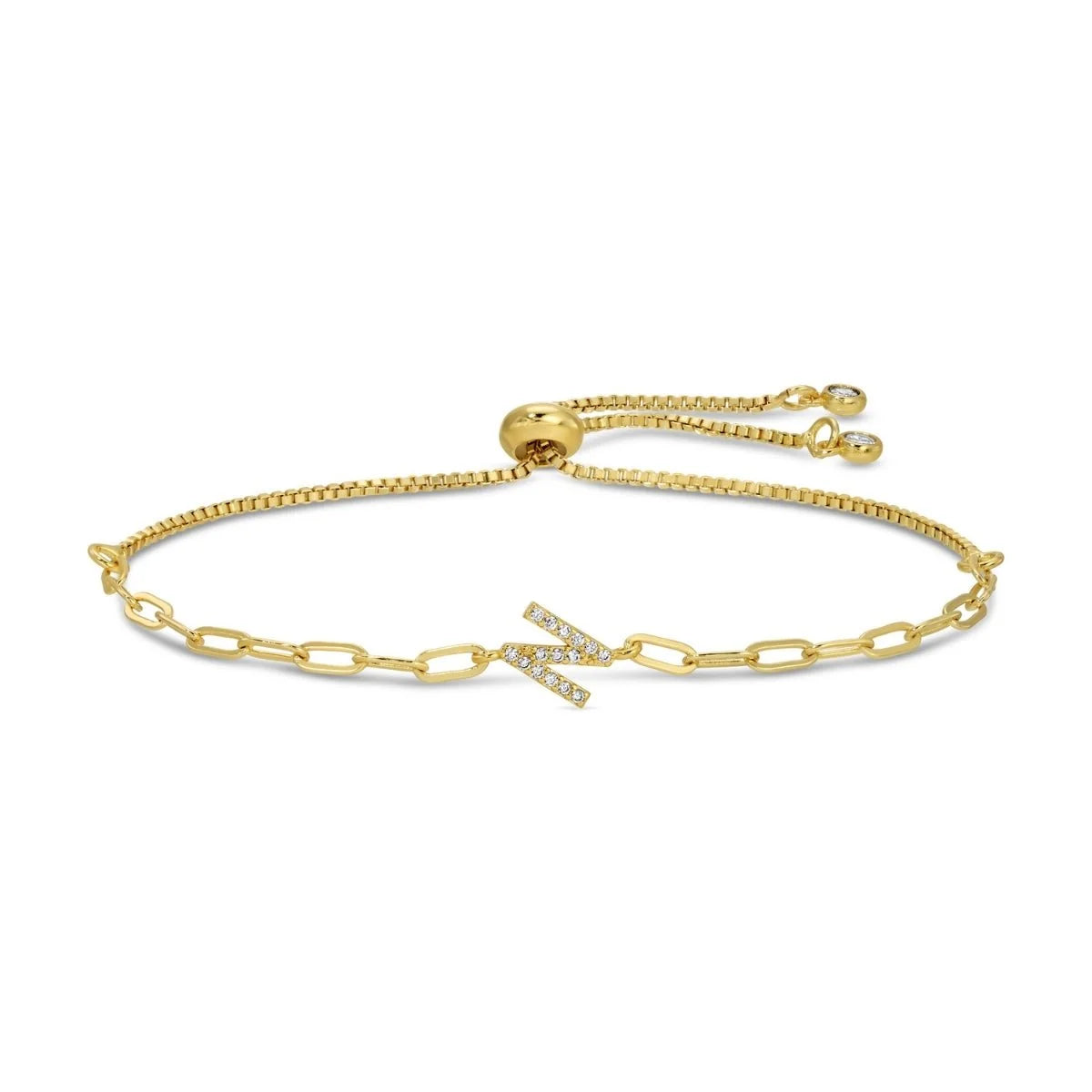 Pave Initial Pulley Bracelet