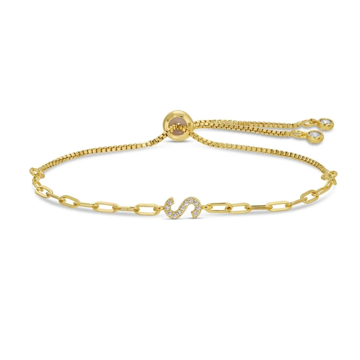 Pave Initial Pulley Bracelet