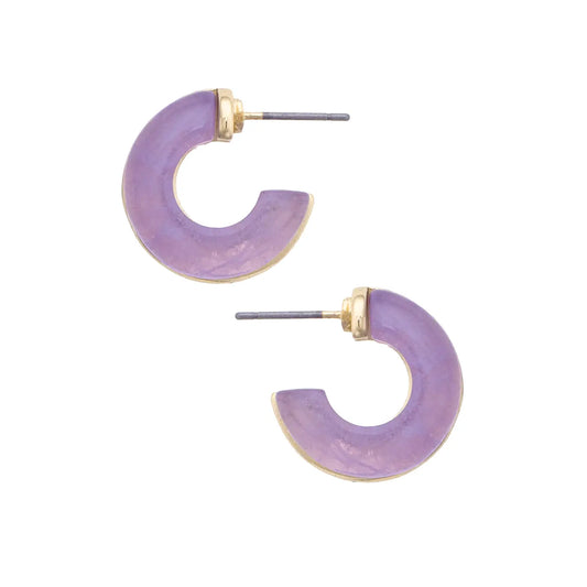 Dylan Double Hoop Earrings in Purple