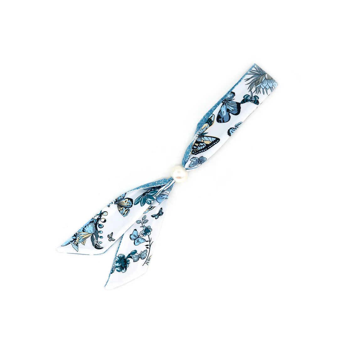 Blue Butterfly Scarf w/Beads