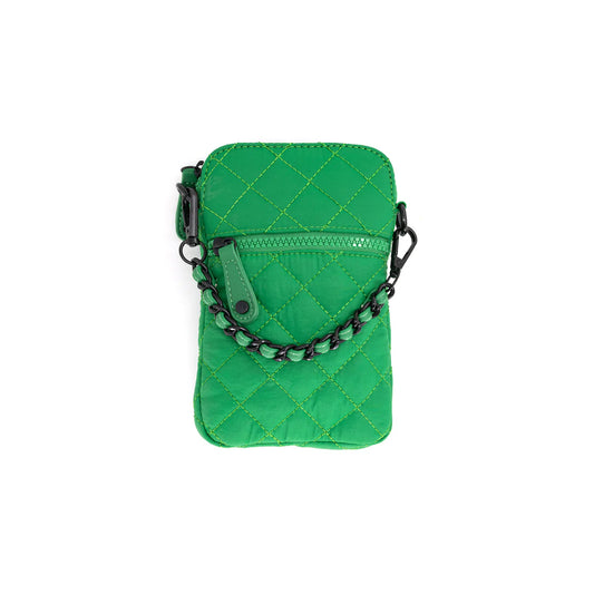 Quilted Cellphone Bag, Green