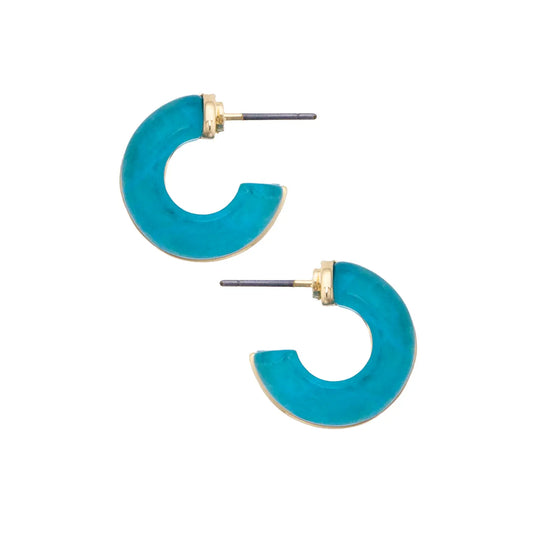 Dylan Double Hoop Earrings in Blue
