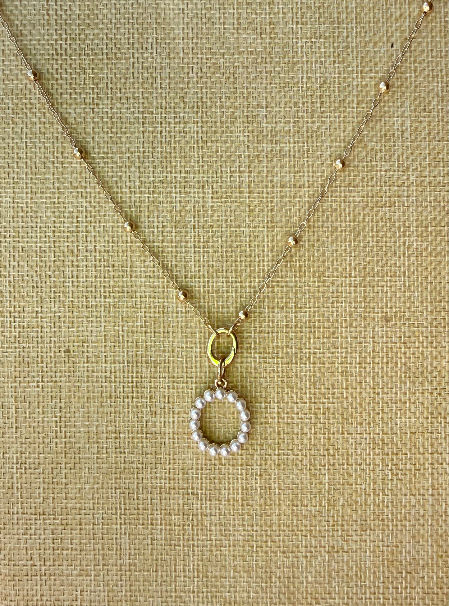 Pearl Initial Charm Necklace