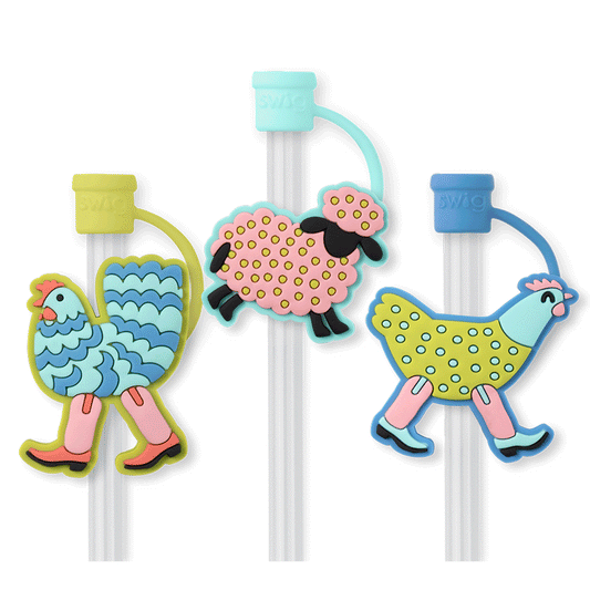 Funky Chicken Straw Topper Set
