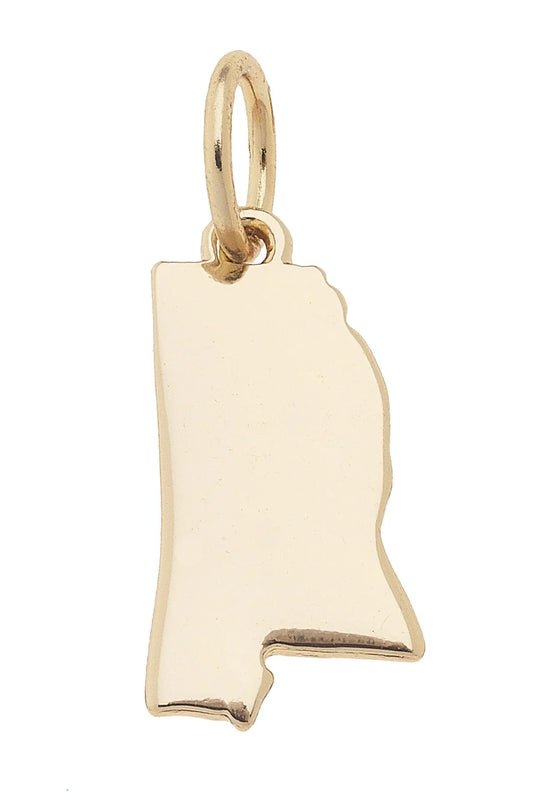 Alabama Shaped State Charm in Shiny Gold