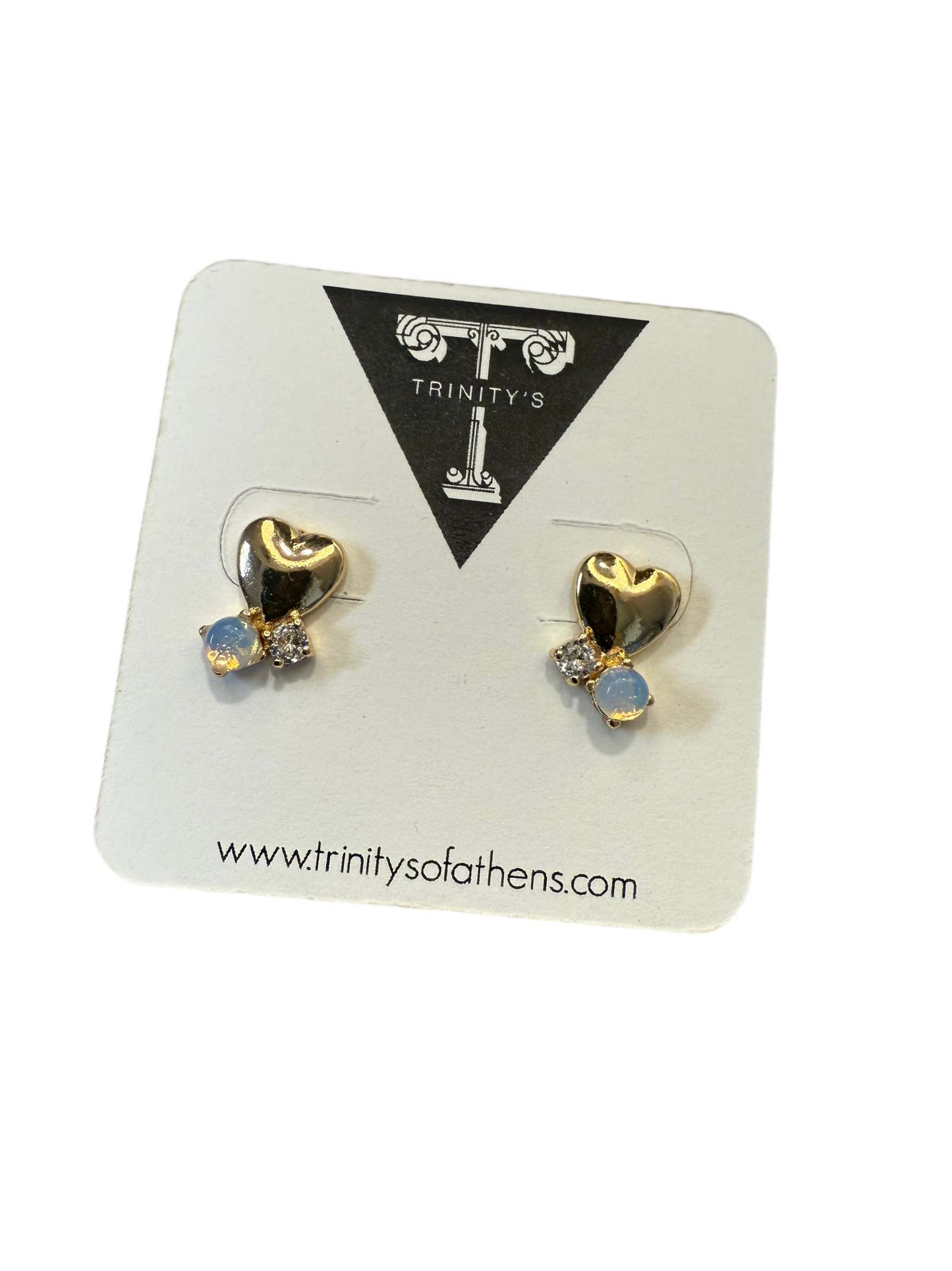 Gold Queen of Hearts Earring Studs