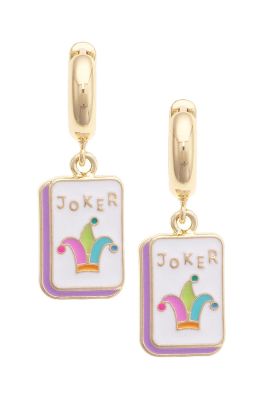 Joker Chunky Hinged Hoop Earrings in Shiny Gold
