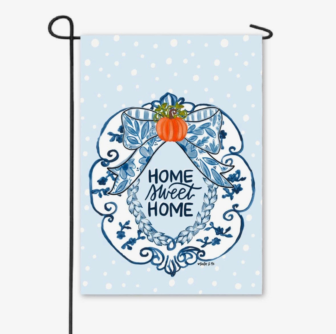 Vintage Chinoiserie Crest Garden Flag