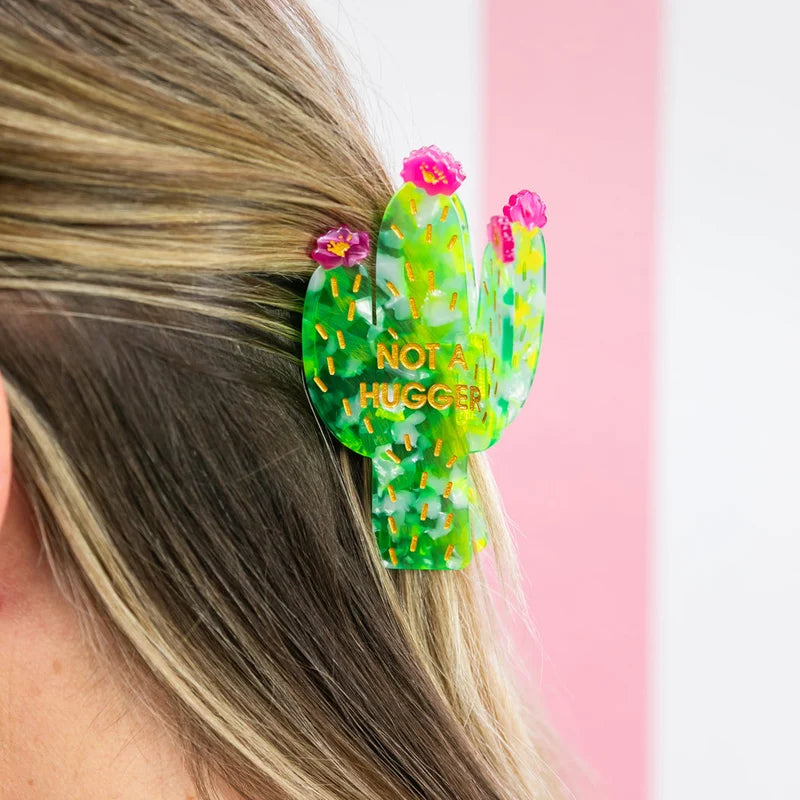 Not a Hugger Cactus Hair Claw Clip