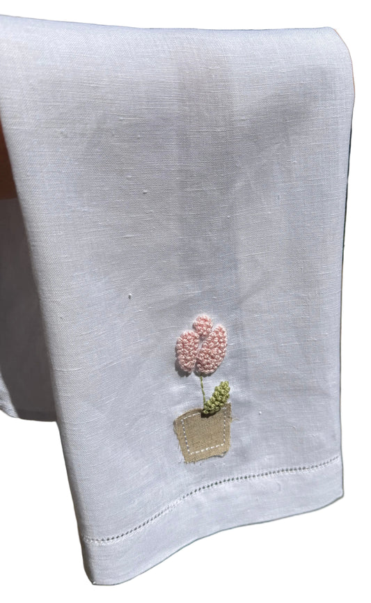 Pink French Knot Tulip Towel