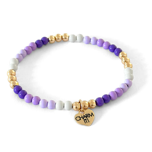 Bracelet, Purple Stretch Bead Bracelet