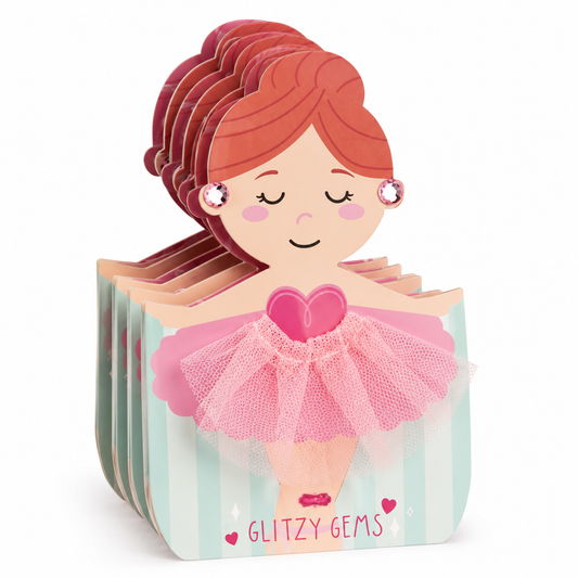 Red Hair Ballet Stick On Earrings