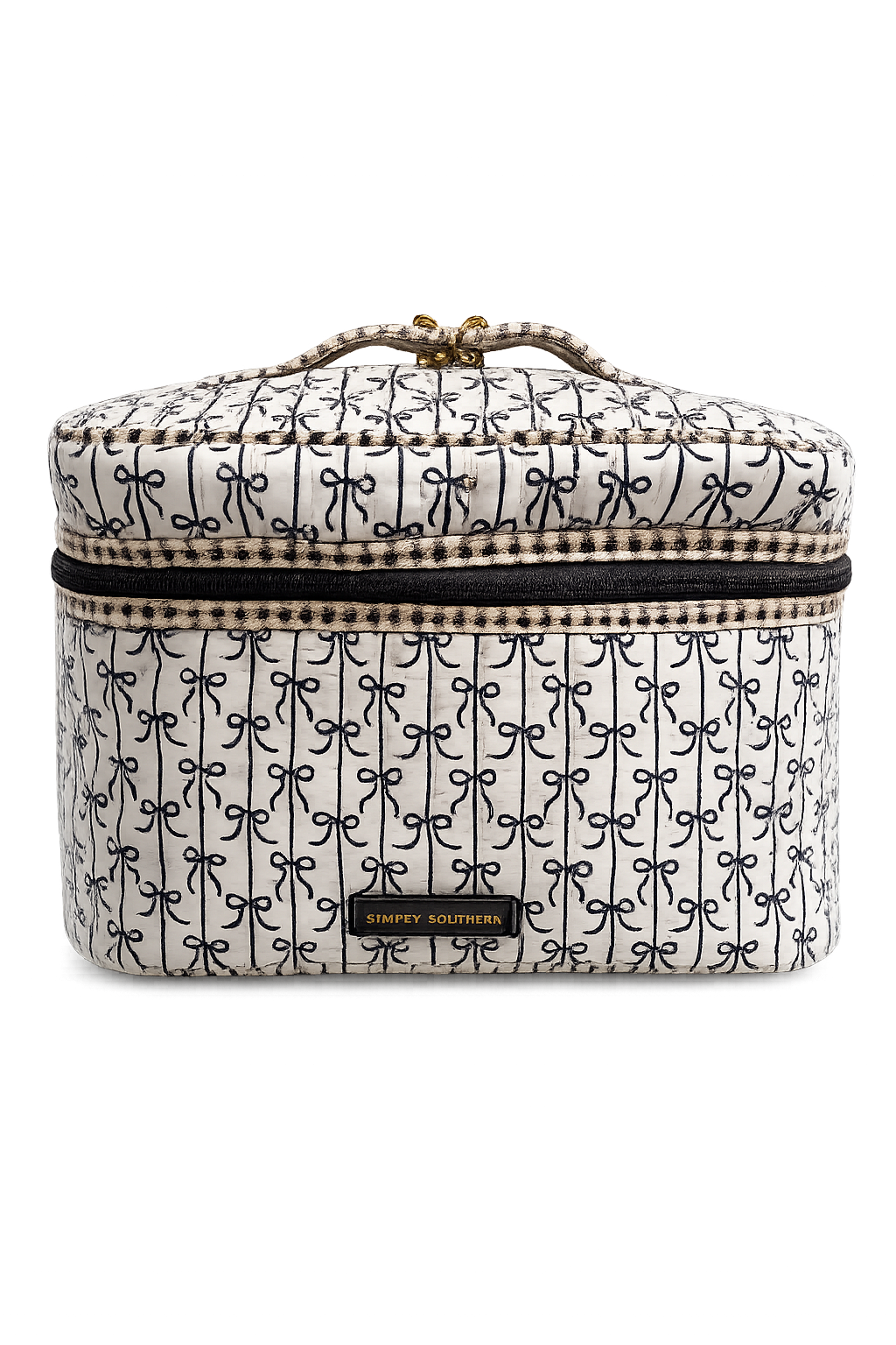 Quilted Makeup Case Black Bow