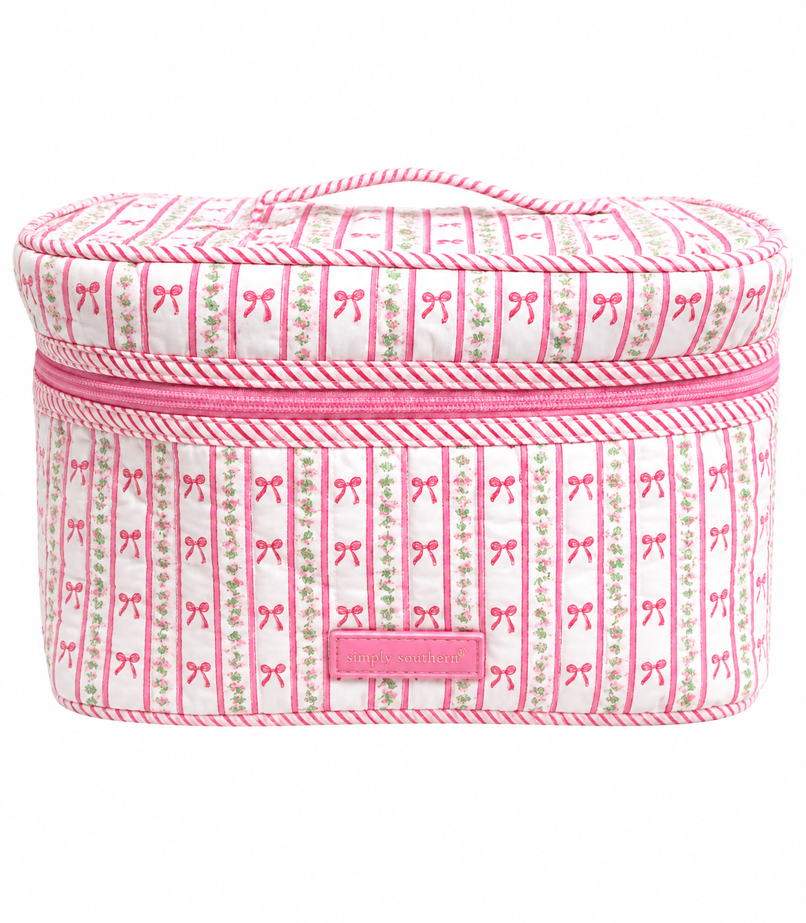 Quilted Makeup Case Blush Stripe