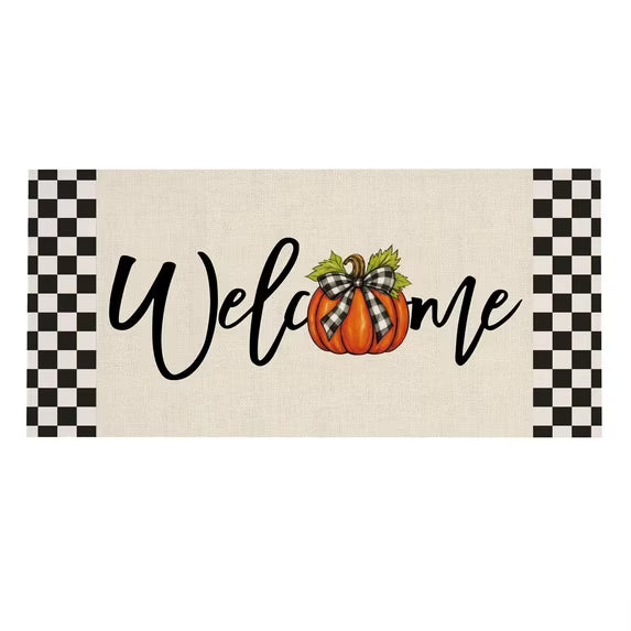 Checkered Bow Pumpkin Switch Mat