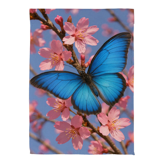 Butterfly and Cherry Blossom Delight Suede Garden